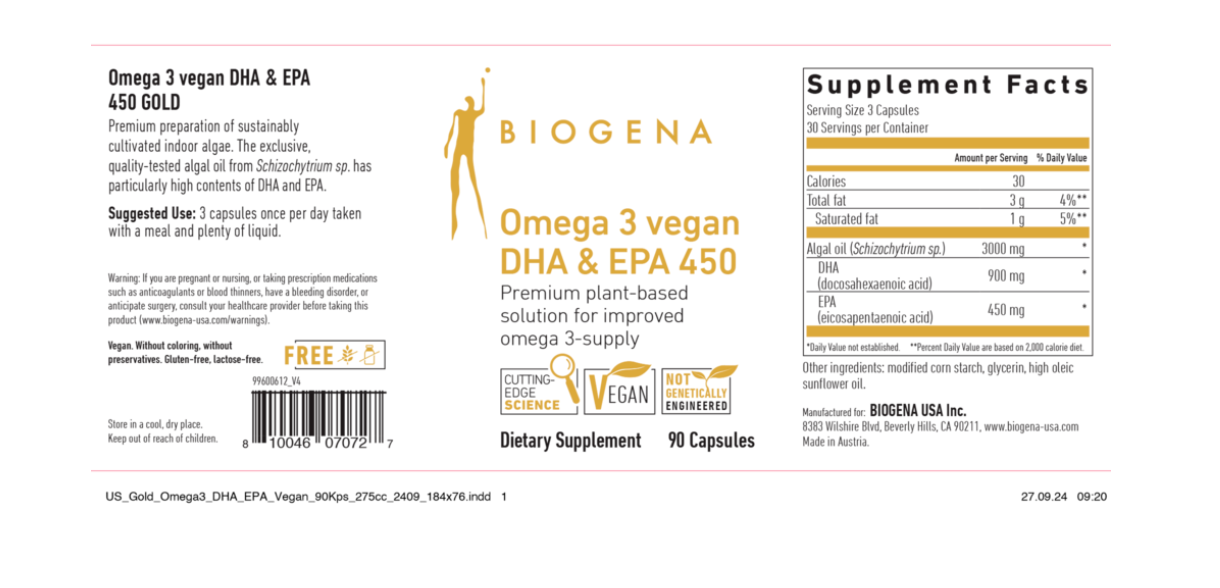 Vegan Omega 3 DHA & EPA 450