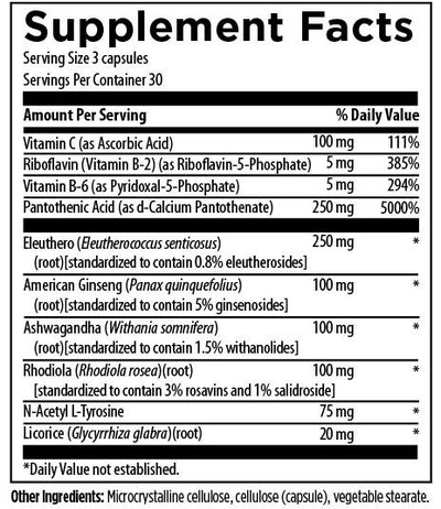 Adrenotone Botanical Adrenal Support Vegetarian dietary Supplement info
