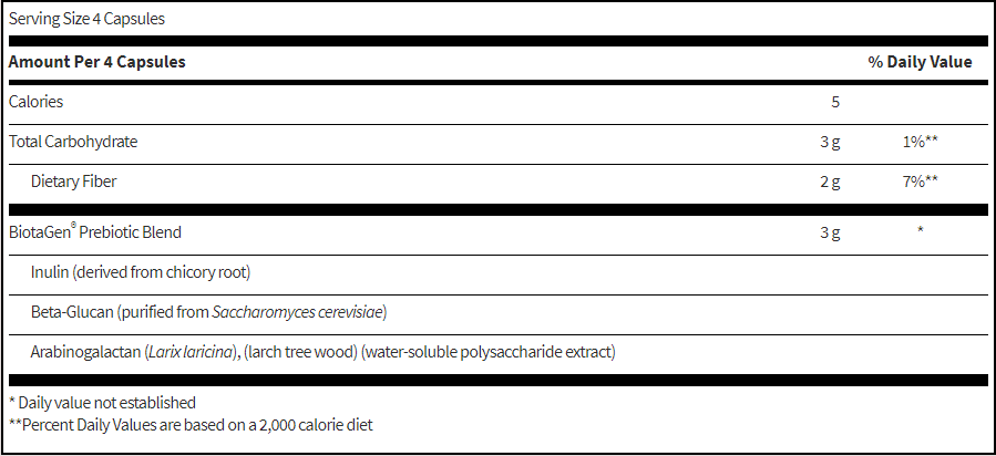 Klaire Labs Biotagen Prebiotic Vegetarian Supplement Singapore