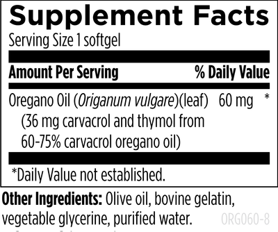Oil of oregano supplement facts singapore